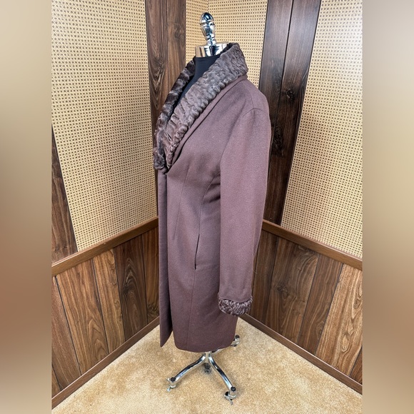 J. Mendel Paris Brown Cashmere & Persian Lamb Fur Coat Jacket Small - Picture 4 of 11